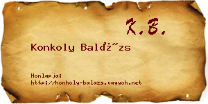Konkoly Balázs névjegykártya